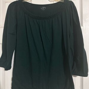 LOFT Dark Green Blouse